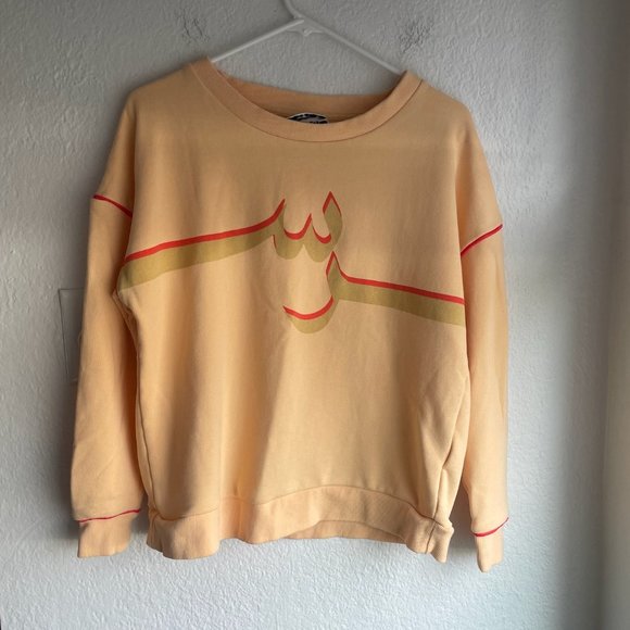 Seek Refuge Crew Love Crewneck Peach Size Small Refugees Sweater Sweatshirt - Picture 1 of 9